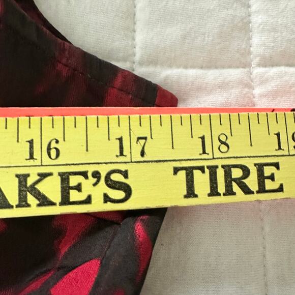 Betsey Johnson Dress Womens 8 Red Black Taffeta Cocktail Evening Holiday - Picture 7 of 9